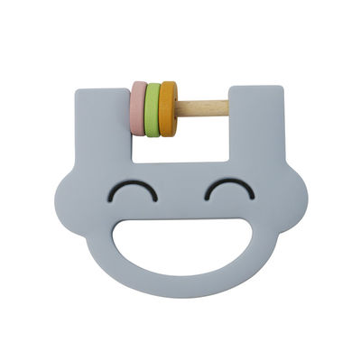 Smile Face لطيف سيليكون ألعاب أطفال سيليكون حشرجة عضاضة مع تخصيص شعار OEM ODM