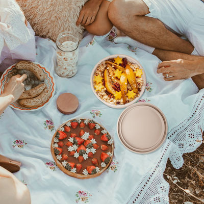 مجموعة وعاء سيليكون خالية من BPA ، علب بينتو سيليكون مع شعار مخصص