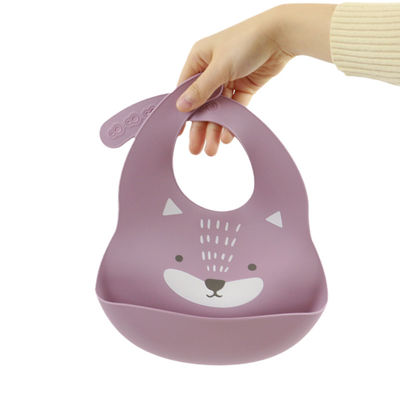 المرايل Cacoon Cat Fox المطبوعة سيليكون الغذاء الماسك لوجبات الإفطار طفل صغير
