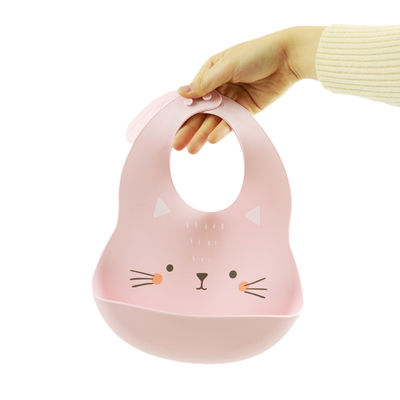المرايل Cacoon Cat Fox المطبوعة سيليكون الغذاء الماسك لوجبات الإفطار طفل صغير