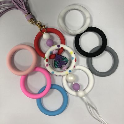الجملة PISSEN سيليكون الخرز البؤري يا الدائري لسلاسل المفاتيح DIY