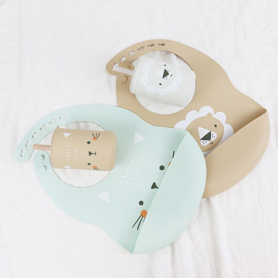 OEM Baby Feeding Bib - قطعة واحدة في كيس متعدد الأجزاء للأطفال الرضع والأطفال الرضع الذين يطعمون سيلكون بيب
