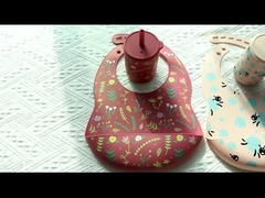 كوب شرب بالسيليكون مع القش لتدريب الطفل بدون BPA كوب سيبي المطبوع بالسيليكون